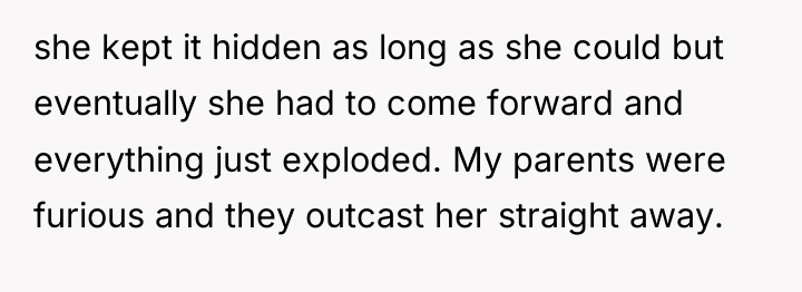 she kept it hidden as long as she could but...