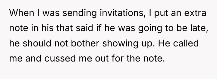 When I was sending invitations, I put an extra note...