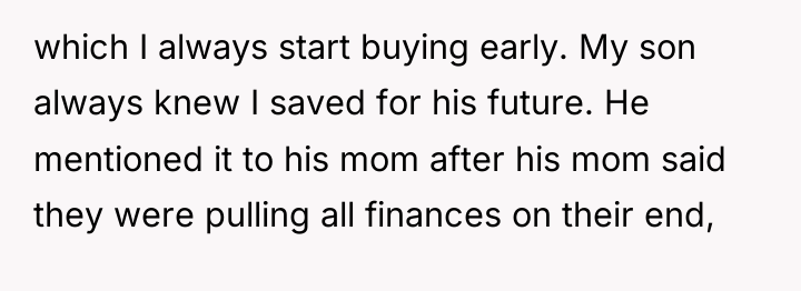 which I always start buying early. My son always knew...