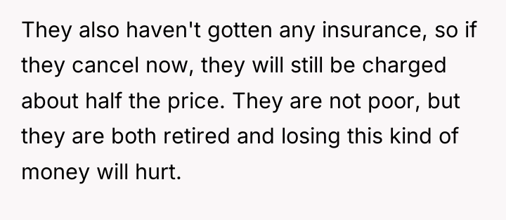 They also haven't gotten any insurance, so if they cancel...