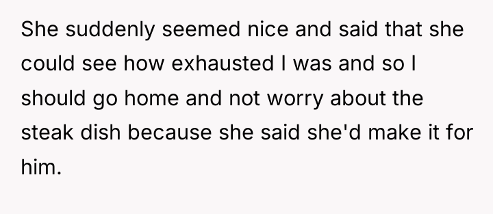 She suddenly seemed nice and said that she could see...