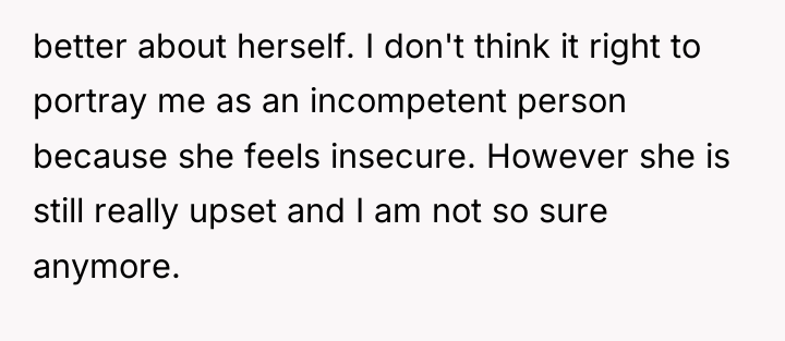better about herself. I don't think it right to portray...