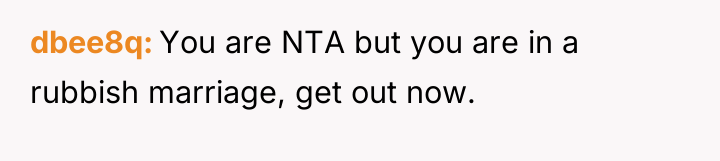 dbee8q You are NTA but you are in a rubbish...