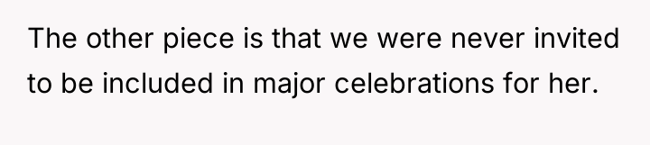 The other piece is that we were never invited to...
