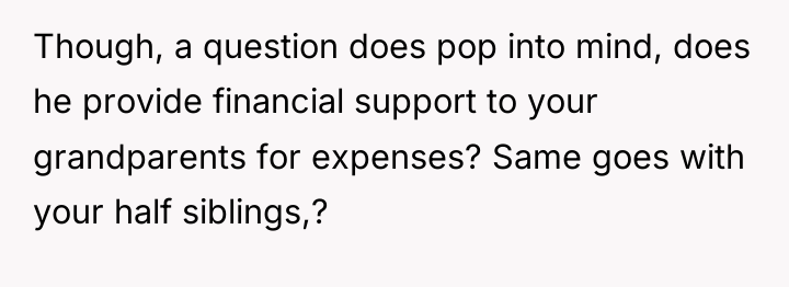 Though, a question does pop into mind, does he provide...