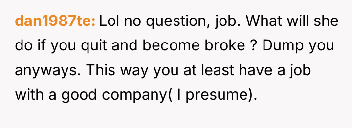 dan1987te Lol no question, job. What will she do if...