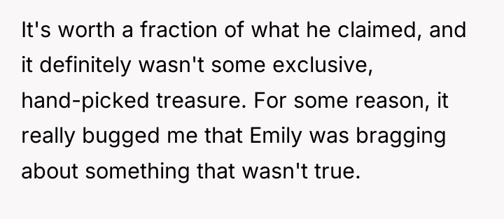 It's worth a fraction of what he claimed, and it...