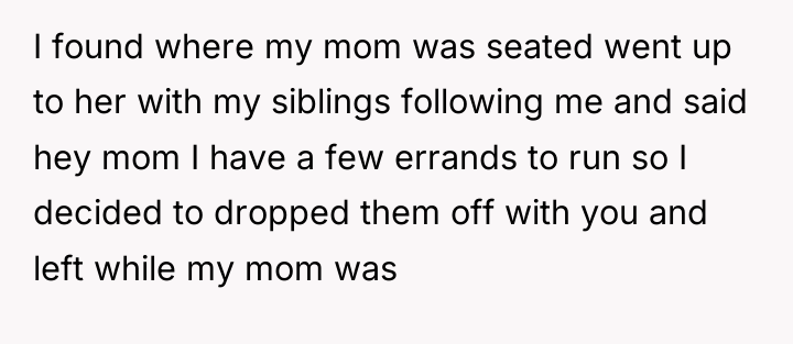 I found where my mom was seated went up to...