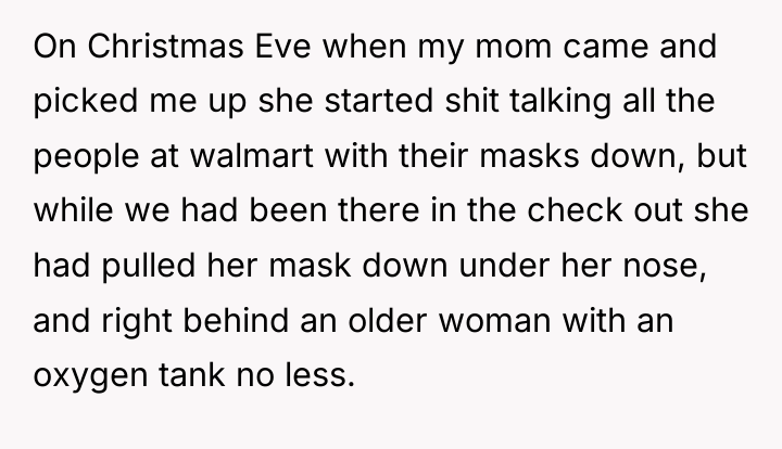 On Christmas Eve when my mom came and picked me...