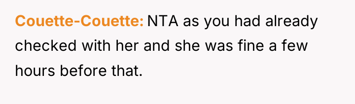 Couette-Couette NTA as you had already checked with her and...
