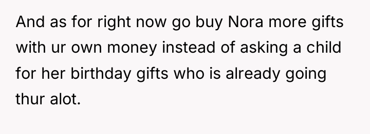 And as for right now go buy Nora more gifts...