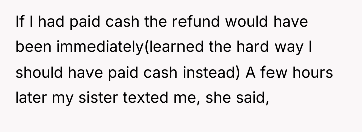 If I had paid cash the refund would have been...