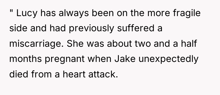 " Lucy has always been on the more fragile side...