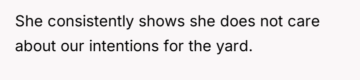 She consistently shows she does not care about our intentions...