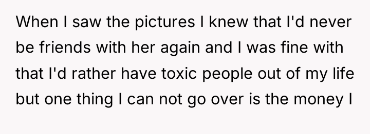 When I saw the pictures I knew that I'd never...
