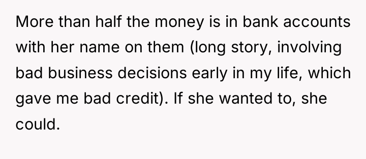 More than half the money is in bank accounts with...