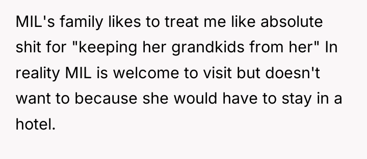 MIL's family likes to treat me like absolute shit for...