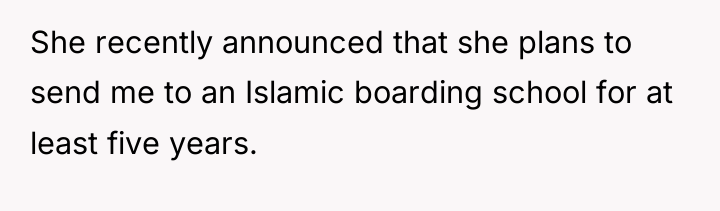 She recently announced that she plans to send me to...