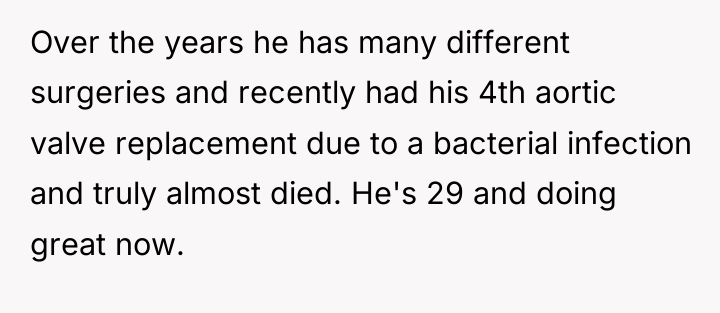 Over the years he has many different surgeries and recently...