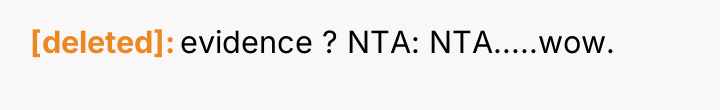 [deleted] evidence ? NTA: NTA.....wow.