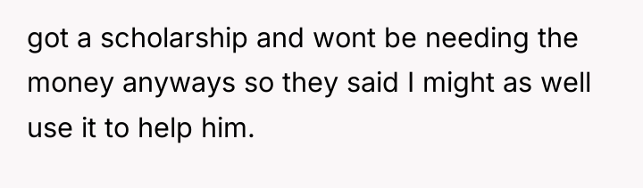 got a scholarship and wont be needing the money anyways...