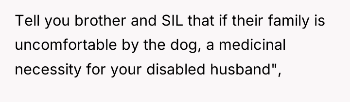 Tell you brother and SIL that if their family is...