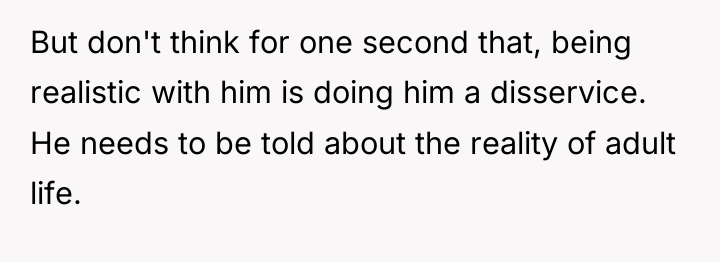 But don't think for one second that, being realistic with...