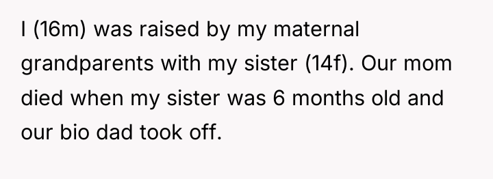 I (16m) was raised by my maternal grandparents with my...