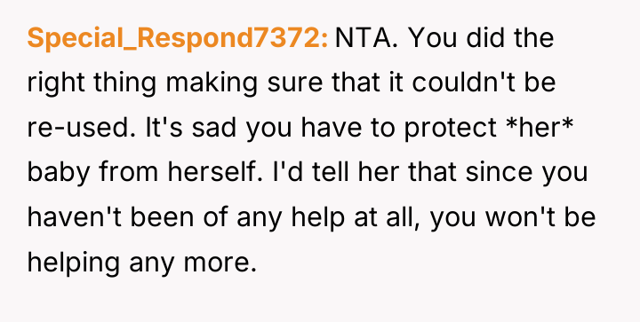 Special_Respond7372 NTA. You did the right thing making sure that...