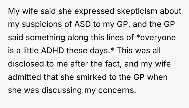 My wife said she expressed skepticism about my suspicions of...