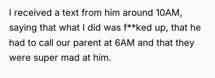 I received a text from him around 10AM, saying that...