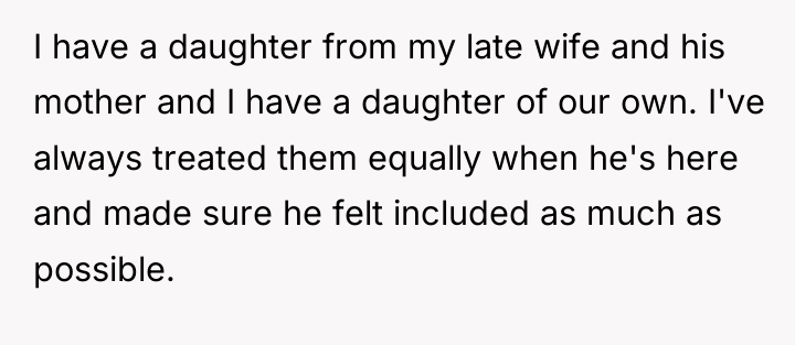 I have a daughter from my late wife and his...