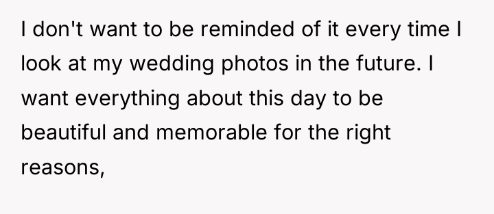 I don't want to be reminded of it every time...
