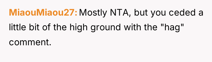 MiaouMiaou27 Mostly NTA, but you ceded a little bit of...
