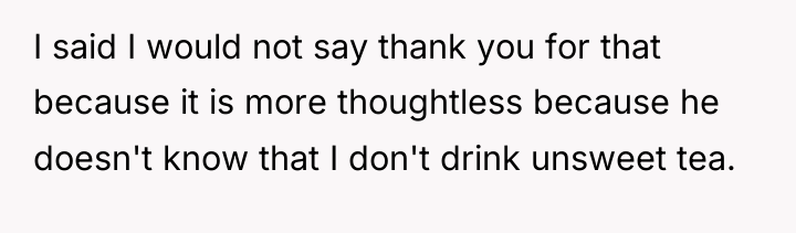I said I would not say thank you for that...