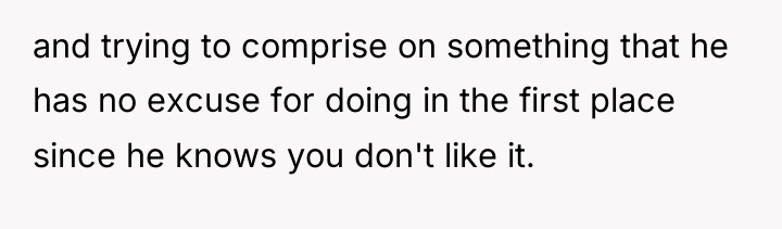 and trying to comprise on something that he has no...