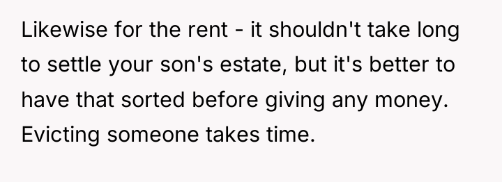 Likewise for the rent - it shouldn't take long to...