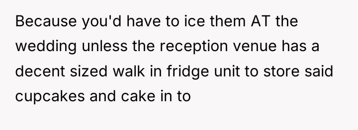 Because you'd have to ice them AT the wedding unless...
