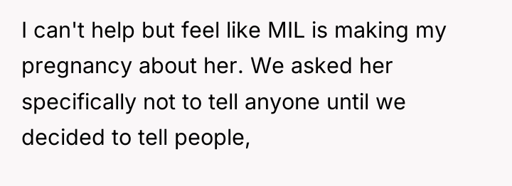 I can't help but feel like MIL is making my...