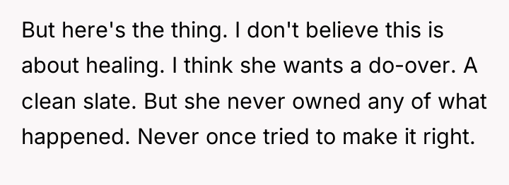 But here's the thing. I don't believe this is about...