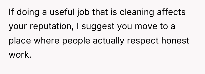 If doing a useful job that is cleaning affects your...