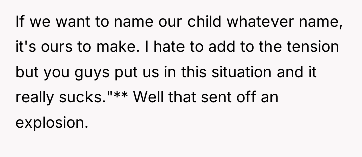 If we want to name our child whatever name, it's...