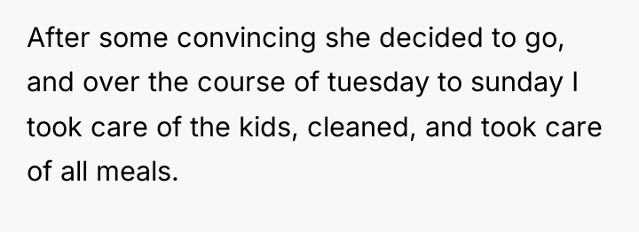 After some convincing she decided to go, and over the...