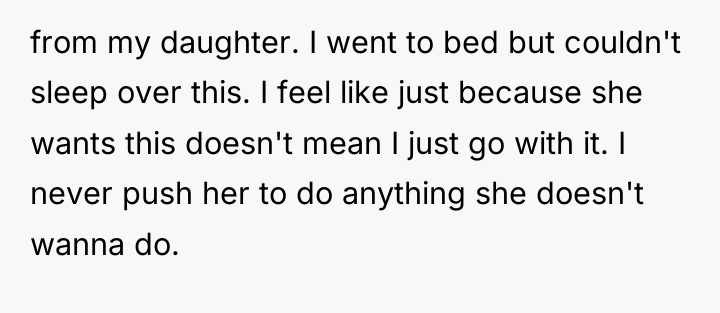 from my daughter. I went to bed but couldn't sleep...