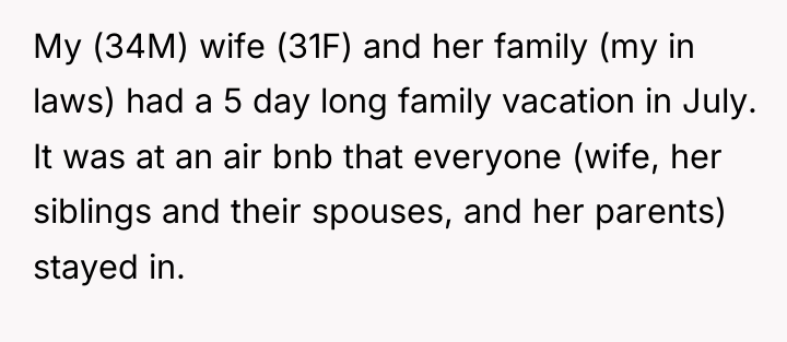 My (34M) wife (31F) and her family (my in laws)...