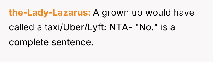 the-Lady-Lazarus A grown up would have called a taxi/Uber/Lyft: NTA-...