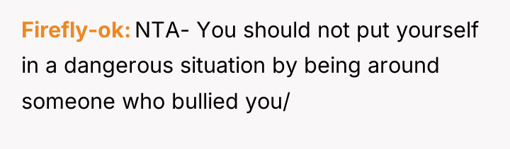 Firefly-ok NTA- You should not put yourself in a dangerous...