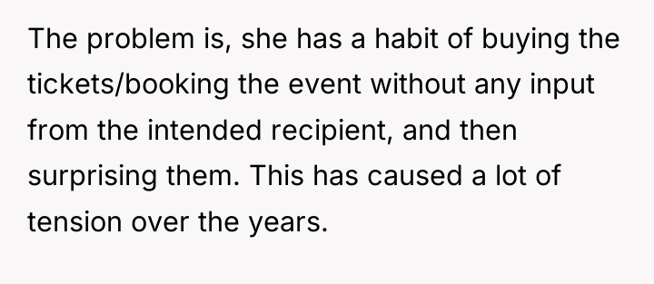 The problem is, she has a habit of buying the...
