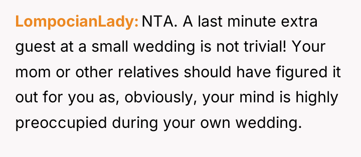 LompocianLady NTA. A last minute extra guest at a small...