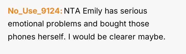 No_Use_9124 NTA Emily has serious emotional problems and bought those...